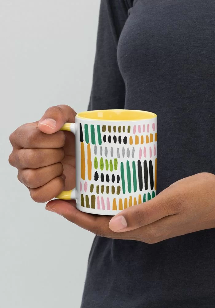 White Ceramic Mug with Color Inside